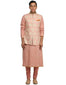 Embroidered Silk Nehru Jacket- Salmon
