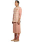 Embroidered Silk Nehru Jacket- Salmon