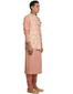 Embroidered Silk Nehru Jacket- Salmon