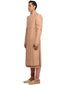 Sherwani Set with Quilted Applique Embroidery- Pumpkin