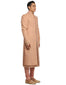 Sherwani Set with Quilted Applique Embroidery- Pumpkin