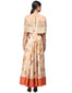 Printed Cape with Handcrafted Embroidery- Ivory