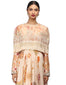 Printed Cape with Handcrafted Embroidery- Ivory