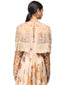 Printed Cape with Handcrafted Embroidery- Ivory