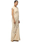 Drape Embroidered Saree- Ivory
