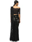Star Embroidered Saree- Black