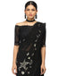 Star Embroidered Saree- Black