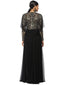 Draped Anarkali with Churidar- Black