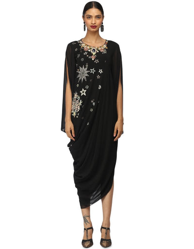 Innovative Drape Dress- Black
