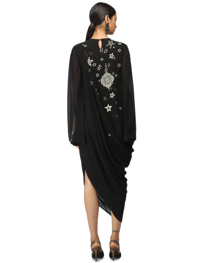Innovative Drape Dress- Black