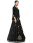Lehenga with Star & Floral Embroidery- Black