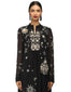 Graphic Embroidered Kurta Set with Dhoti Pants- Black