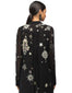 Graphic Embroidered Kurta Set with Dhoti Pants- Black