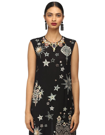 Embroidered Tunic- Black