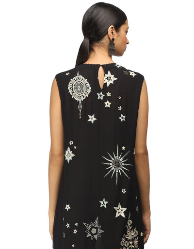Embroidered Tunic- Black