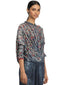 Draped Jumpsuit with 3D Embroidered Flowers- Teal