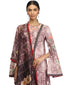 Asymmetric Kurta with Pants and a Stole- Auberginie
