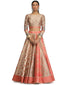 Silk Panelled Lehenga- Red