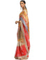 Printed Maheshwari Linen Saree- Red