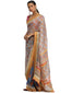 Maheshwari Linen Saree with Embroidered Border- Yellow