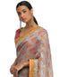 Maheshwari Linen Saree with Embroidered Border- Yellow