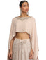 Mukaish Embroidered Cape- Oyster Grey