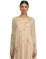 Textured Net Kurta with Dhoti Pants- Antique Beige
