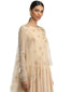 Textured Net Kurta with Dhoti Pants- Antique Beige