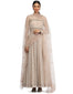 Kurta Set with Star Embroidered Dupatta- Oyster Grey