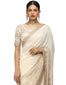 Embroidered Saree with Blouse- Oyster Grey