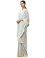 Stardust Draped Saree in Net- Ice Blue