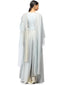 Wide-Leg Jumpsuit with Attached Drape- Ice Blue