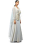 Wide-Leg Jumpsuit with Attached Drape- Ice Blue