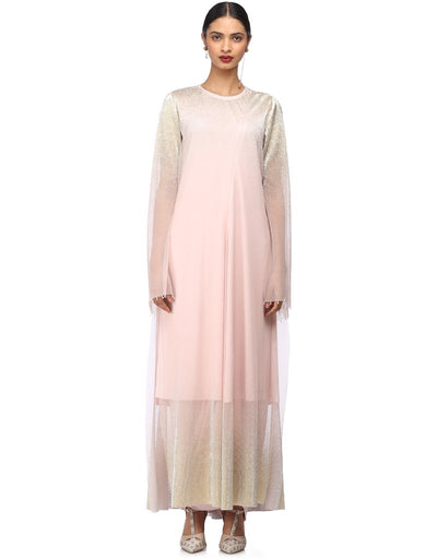 Crinkled Net Long Kurta with Dhoti Pants