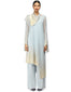 Layered Long Kurta with Wide Leg Pants- Ice Blue
