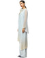 Layered Long Kurta with Wide Leg Pants- Ice Blue