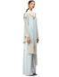 Layered Long Kurta with Wide Leg Pants- Ice Blue