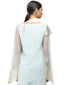 Layered Long Kurta with Wide Leg Pants- Ice Blue