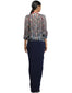 Wrap Style Draped Skirt- Navy