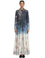 Long Dress with Shirt Detail- Blue