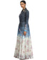 Long Dress with Shirt Detail- Blue