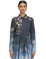 Long Dress with Shirt Detail- Blue