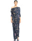 Georgette Draped Dress- Navy