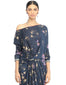 Georgette Draped Dress- Navy