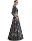 Panelled Khadi Lehenga- Blue