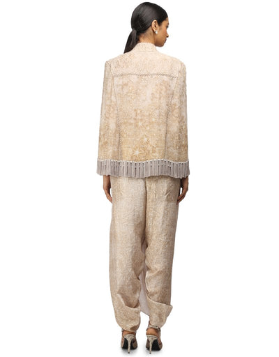 Printed Dhoti Pants- Antique Beige