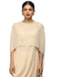 Draped Chikankari Tunic- Antique Beige