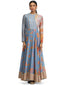 Circular Anarkali with Angrakha Style Neckline- Blue