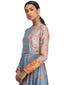 Circular Anarkali with Angrakha Style Neckline- Blue