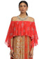 Cold Shoulder Panelled Dress- Red